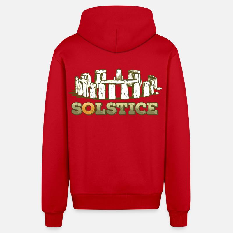 Litha Pagan Solstice d’été Midsommar - Veste à capuche bio décontractée fabriquée en UE - rouge