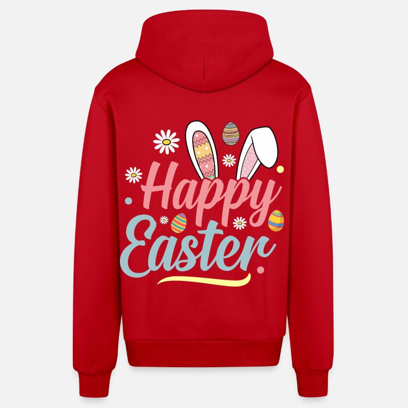 Happy Easter - Organic Relaxed Kapuzenjacke Made in EU - Rot