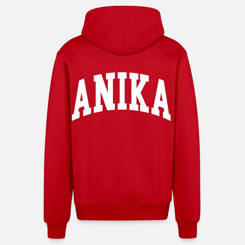 Anika - Veste à capuche bio décontractée fabriquée en UE - rouge
