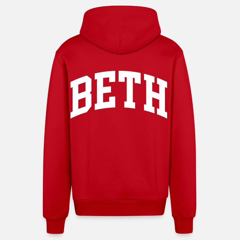Beth - Veste à capuche bio décontractée fabriquée en UE - rouge