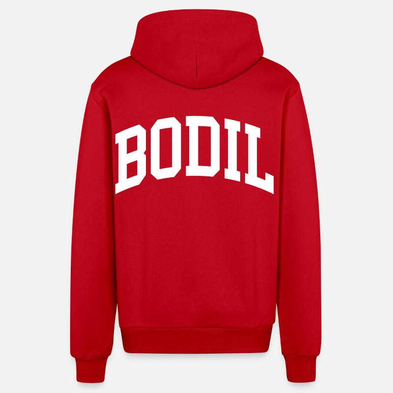 Bodil - Veste à capuche bio décontractée fabriquée en UE - rouge