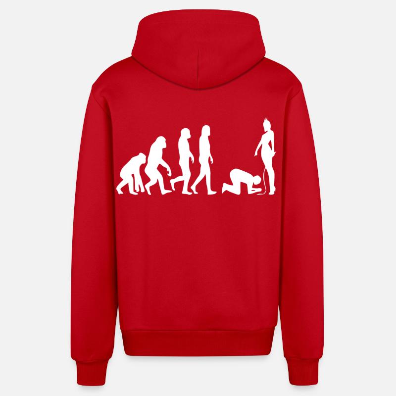 Evolution Mann - Organic Relaxed Kapuzenjacke Made in EU - Rot