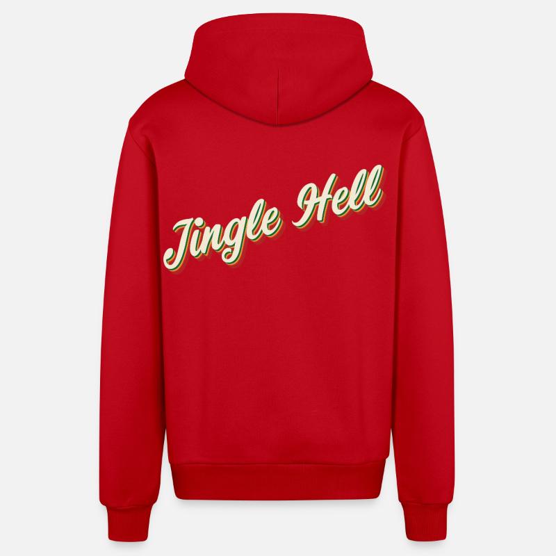 Jingle Hell Conception de Noël - Veste à capuche bio décontractée fabriquée en UE - rouge