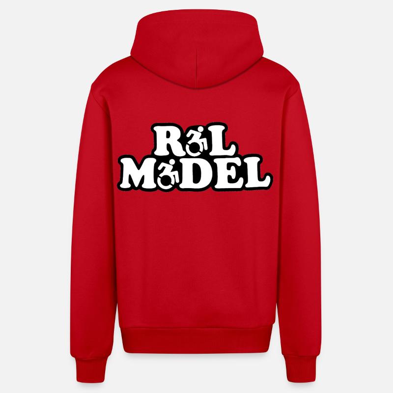 Jeder Rollstuhlnutzer ist ein Vorbild # - Organic Relaxed Kapuzenjacke Made in EU - Rot
