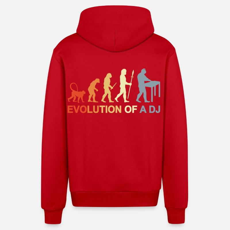 Evolution eines DJ - Organic Relaxed Kapuzenjacke Made in EU - Rot