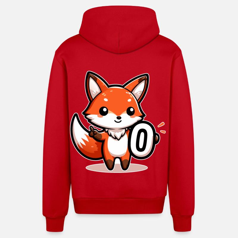 Entzückender Zero Fox Left - Organic Relaxed Kapuzenjacke Made in EU - Rot
