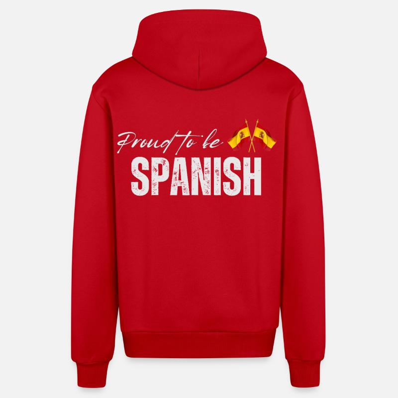 Fière Espagnole, j’adore l’Espagne - Veste à capuche bio décontractée fabriquée en UE - rouge