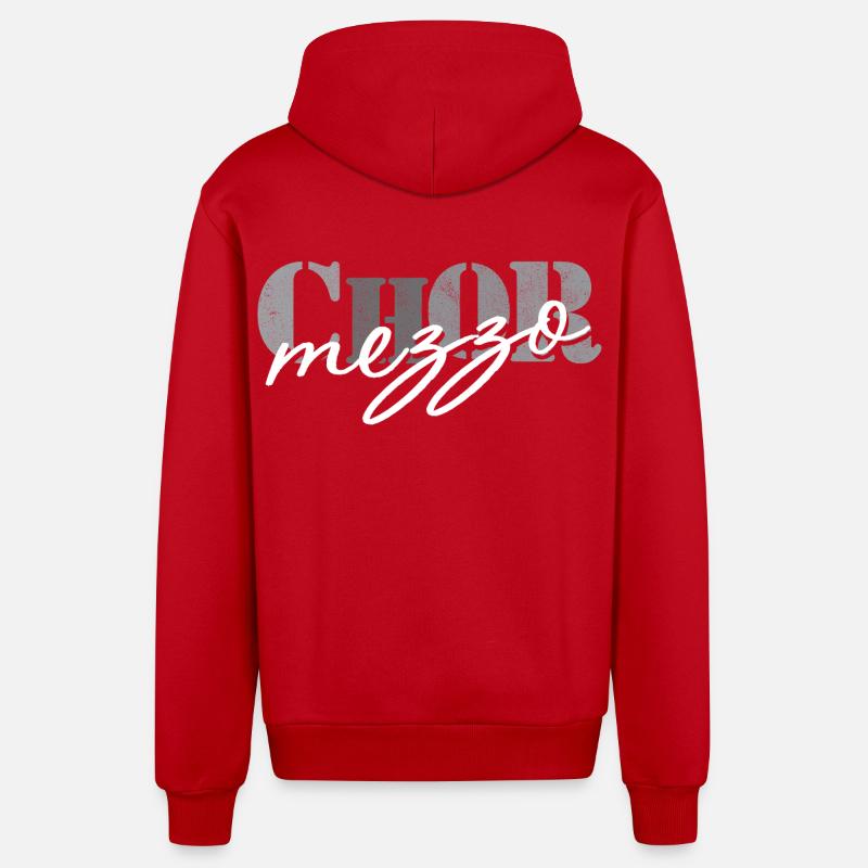 Mezzo-soprano de chœur - Veste à capuche bio décontractée fabriquée en UE - rouge
