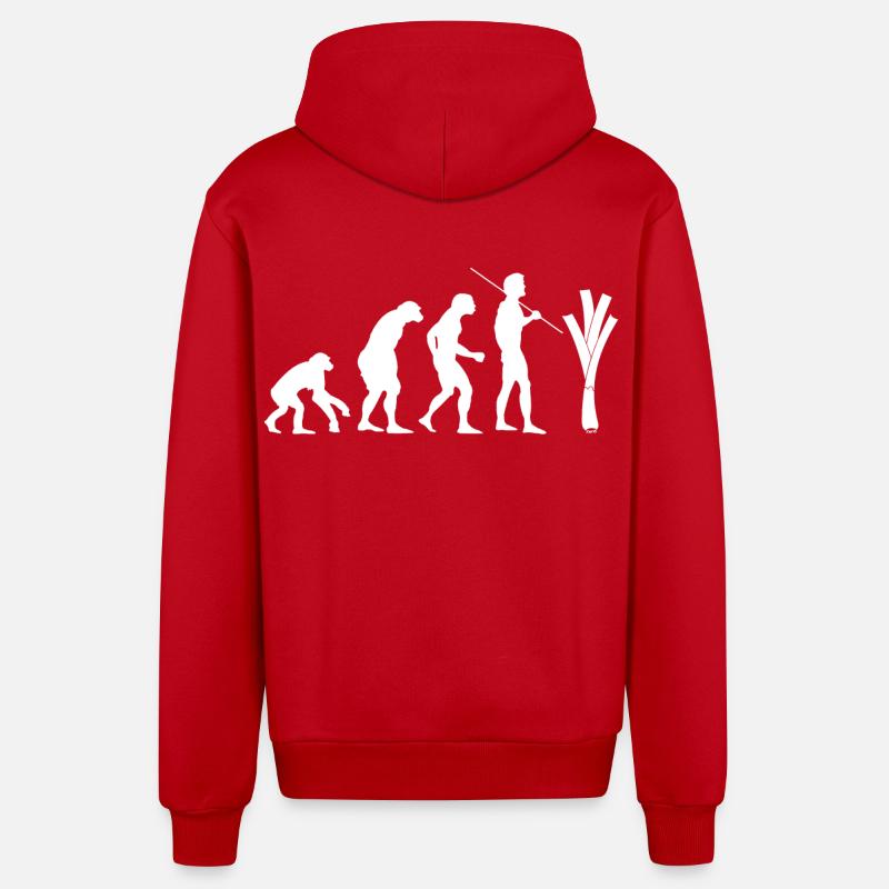 Evolution des Lauchs (weiß) - Organic Relaxed Kapuzenjacke Made in EU - Rot