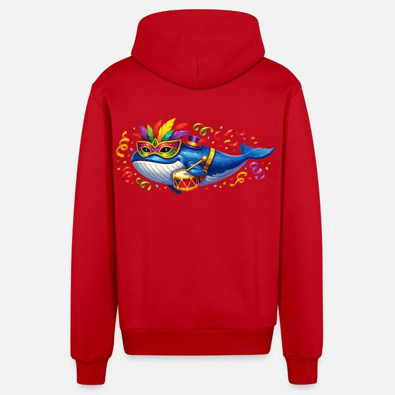 Cadeau du Carnaval de Karnewal - Veste à capuche bio décontractée fabriquée en UE - rouge