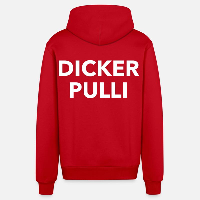 Pull épais Contraste typo - Veste à capuche bio décontractée fabriquée en UE - rouge
