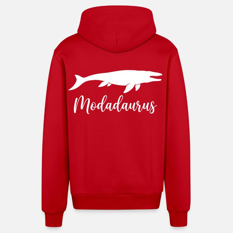 Modadaurus Mosasaurus Dinosaur Dad - Veste à capuche bio décontractée fabriquée en UE - rouge