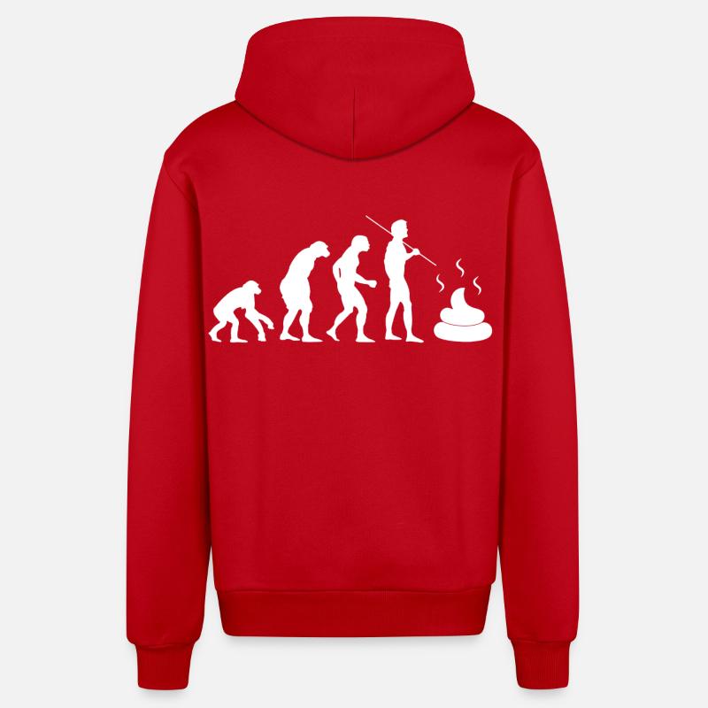 intestinal evolution - Organic Relaxed Hooded Jacket Made in EU - red