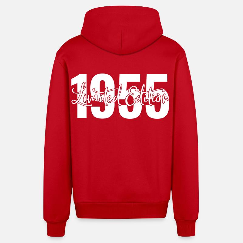 Edition limitée 1955 - Veste à capuche bio décontractée fabriquée en UE - rouge