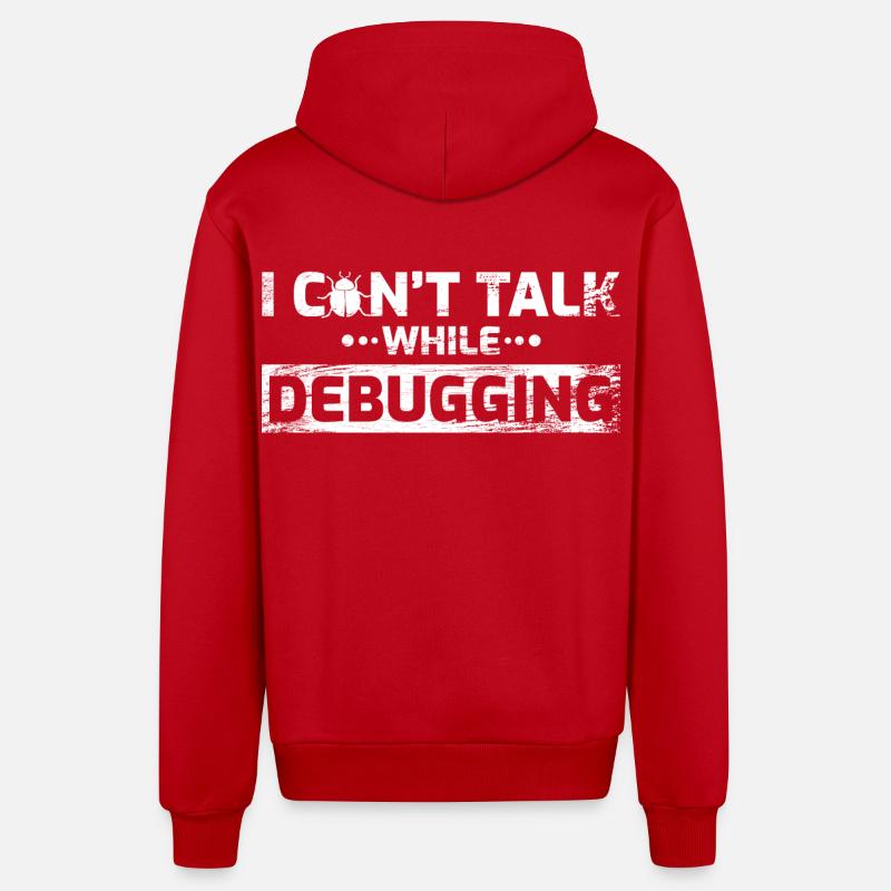 Software Developer Joke - Organic Relaxed Hooded Jacket Made in EU - red
