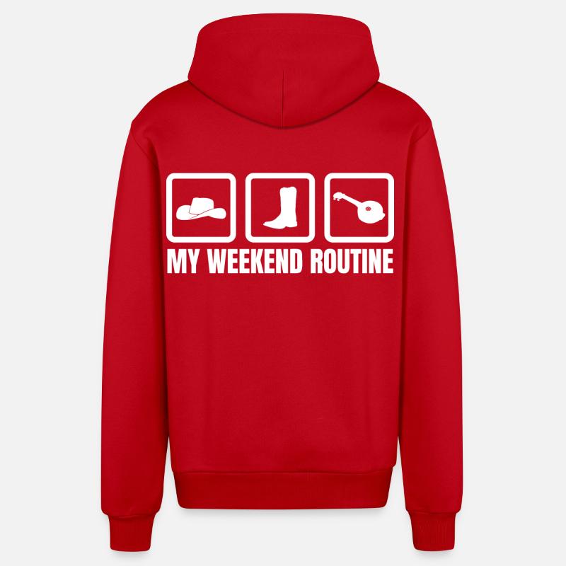 Banjo Routine du week-end - Veste à capuche bio décontractée fabriquée en UE - rouge