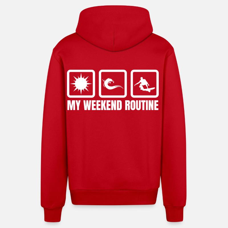 My Weekend Routine - Organic Relaxed Kapuzenjacke Made in EU - Rot