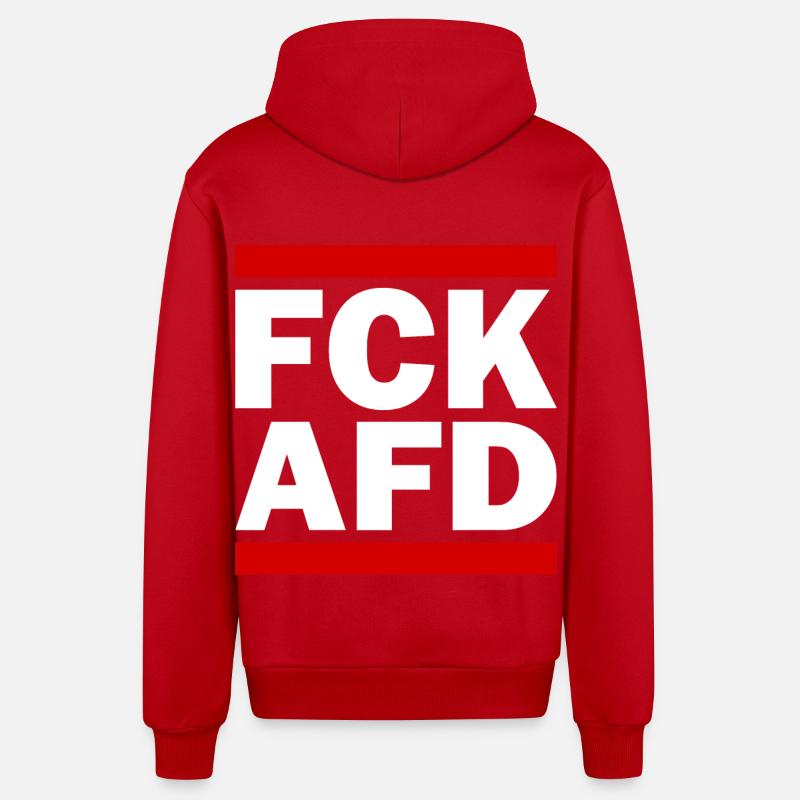 Fck afd - Organic Relaxed Kapuzenjacke Made in EU - Rot