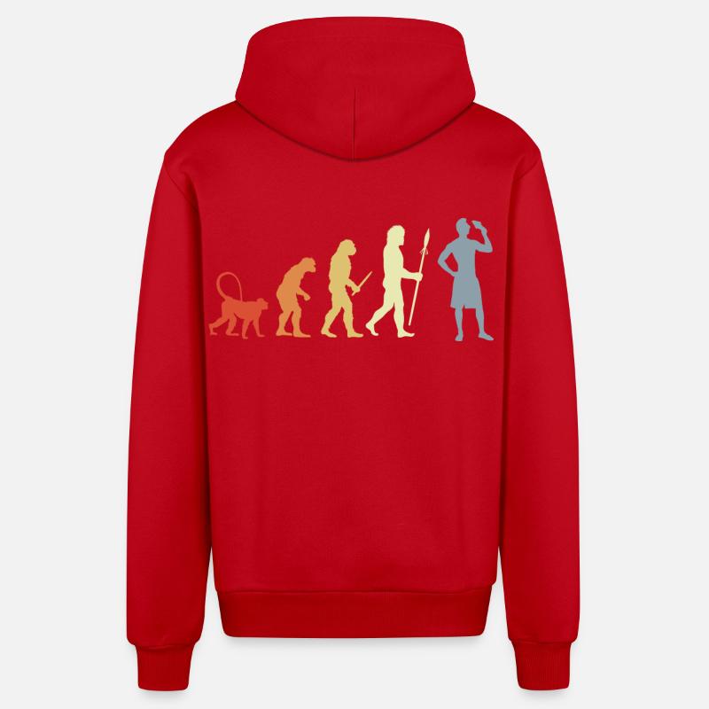 Evolution Amateurs de crème glacée - Veste à capuche bio décontractée fabriquée en UE - rouge