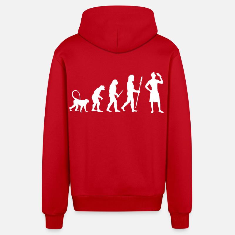 Évolution de la crème glacée - Veste à capuche bio décontractée fabriquée en UE - rouge