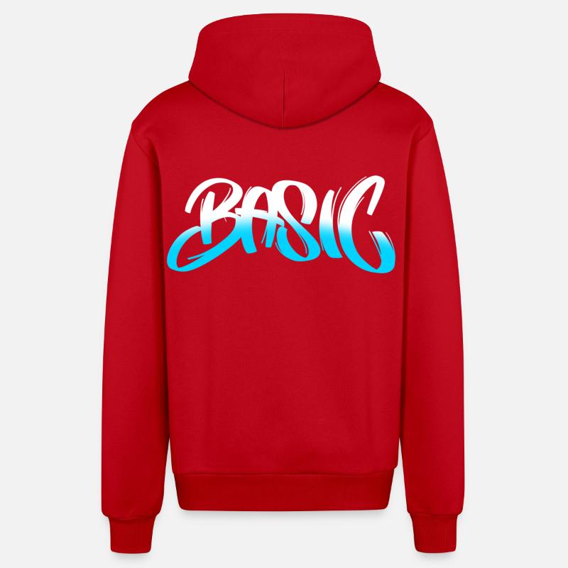 BASIC Graffiti Gradient - Organic Relaxed Kapuzenjacke Made in EU - Rot