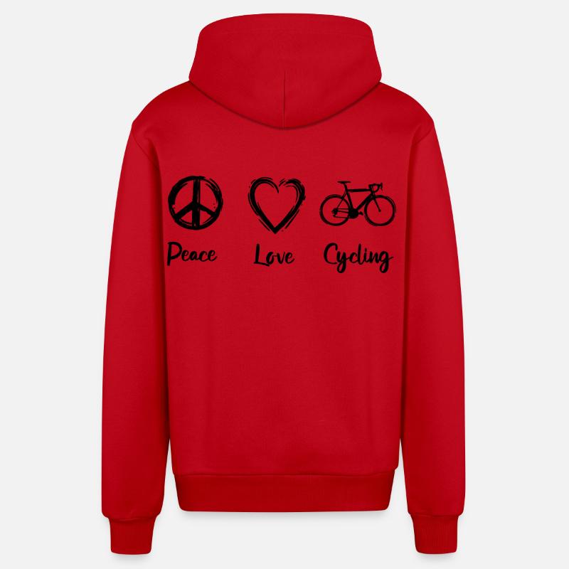 Radfahrer Routine - Organic Relaxed Kapuzenjacke Made in EU - Rot