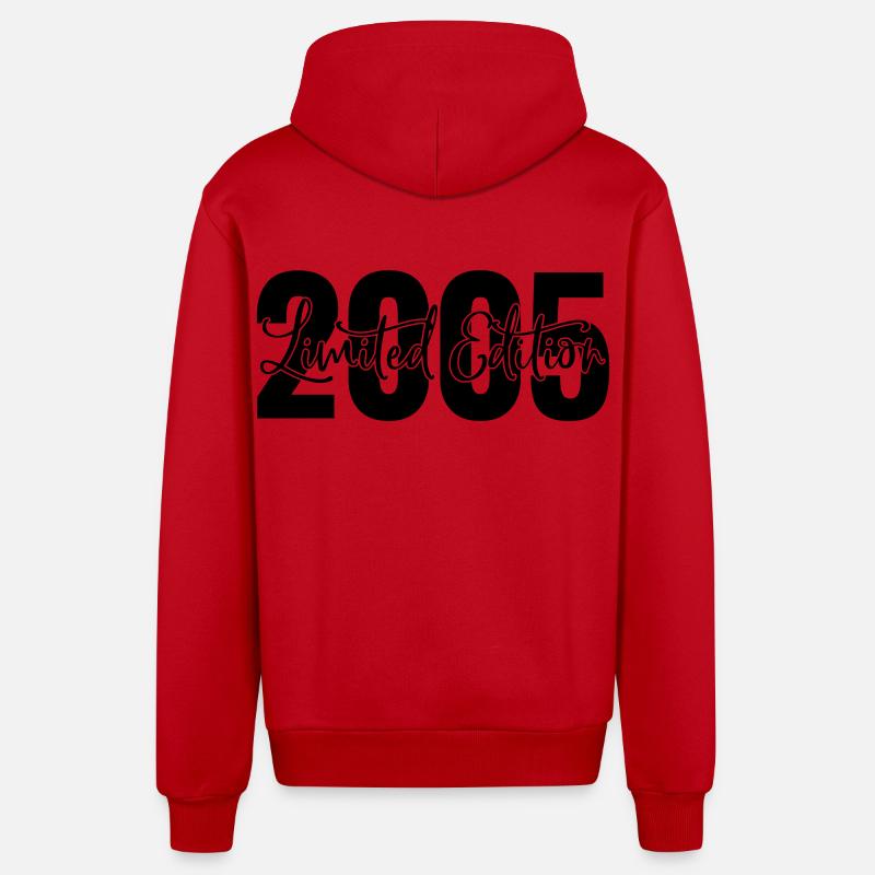 Edition limitée 2005 - Veste à capuche bio décontractée fabriquée en UE - rouge
