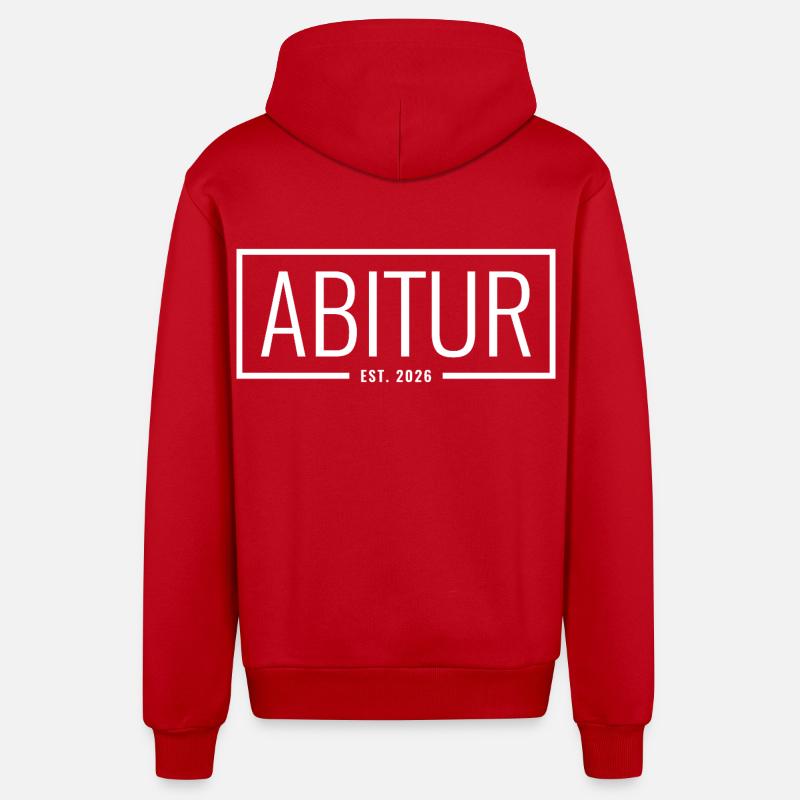 Abitur Est 2026 - Veste à capuche bio décontractée fabriquée en UE - rouge