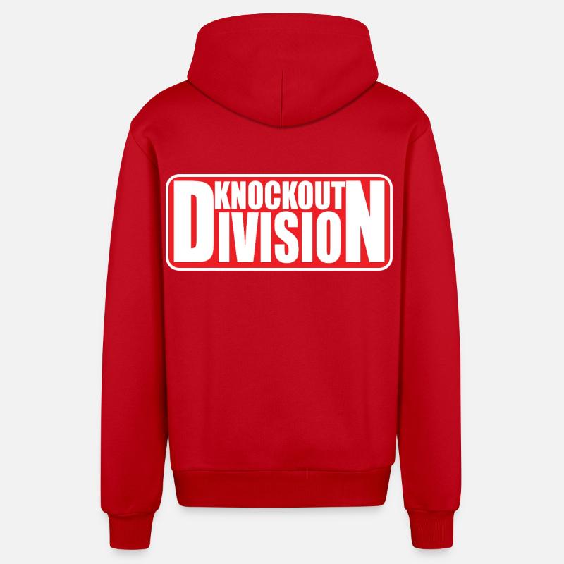 Knockout_Division_MMA_Mixed Arts martiaux - Veste à capuche bio décontractée fabriquée en UE - rouge