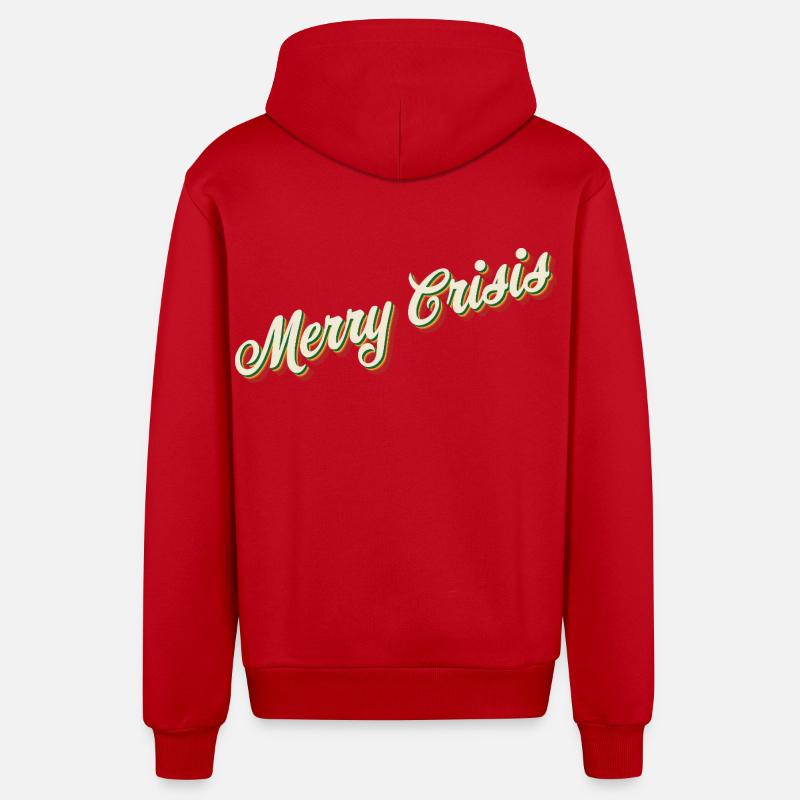 Conception de Noël Merry Crisis - Veste à capuche bio décontractée fabriquée en UE - rouge