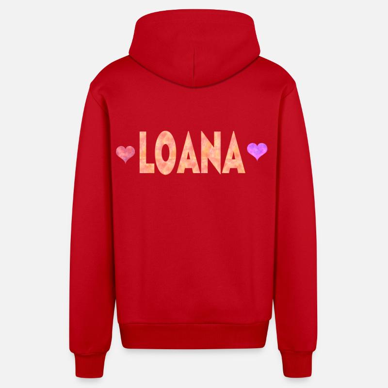 Loana - Veste à capuche bio décontractée fabriquée en UE - rouge
