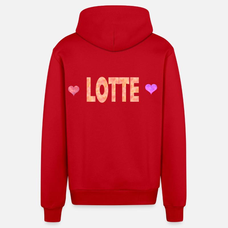 Lotte - Veste à capuche bio décontractée fabriquée en UE - rouge