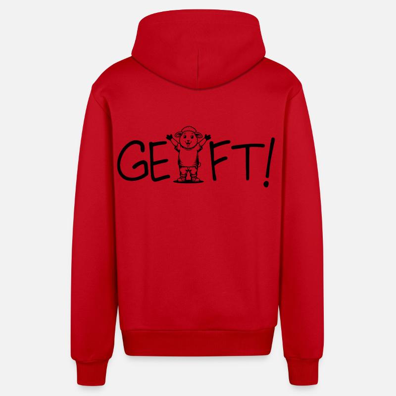 Marché conclu ! Moutons - Veste à capuche bio décontractée fabriquée en UE - rouge