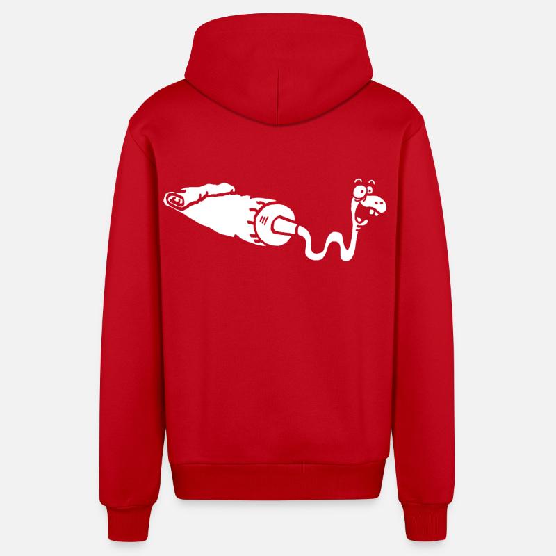 Gouache oder weiße Schlange? - Organic Relaxed Kapuzenjacke Made in EU - Rot