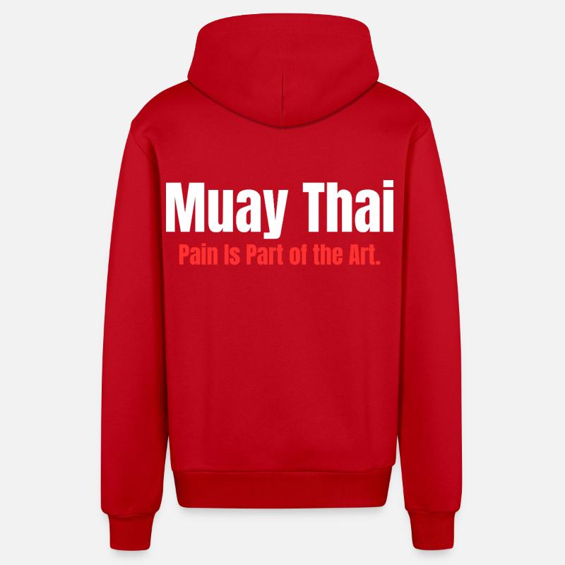 Eight Limbs. One Mind. | Muay Thai - Veste à capuche bio décontractée fabriquée en UE - rouge