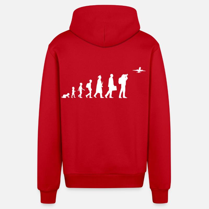 Passionné d’avion Evolution - Veste à capuche bio décontractée fabriquée en UE - rouge