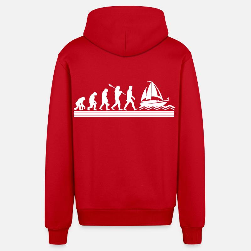 Segeln Segler Segelboot Evolution - Organic Relaxed Kapuzenjacke Made in EU - Rot