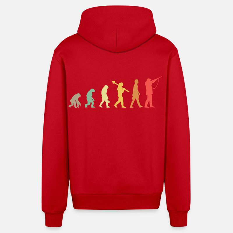 Evolution Hunting Jagd Jäger - Organic Relaxed Kapuzenjacke Made in EU - Rot