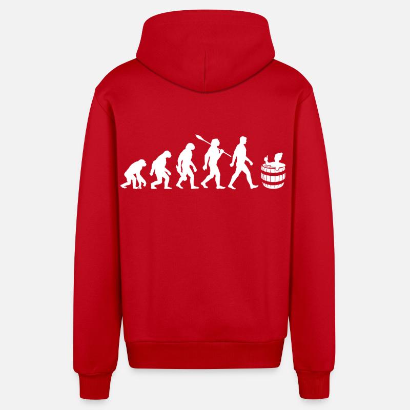 Evolution - Eisbader - Winterbaden - Eisbaden - Organic Relaxed Kapuzenjacke Made in EU - Rot