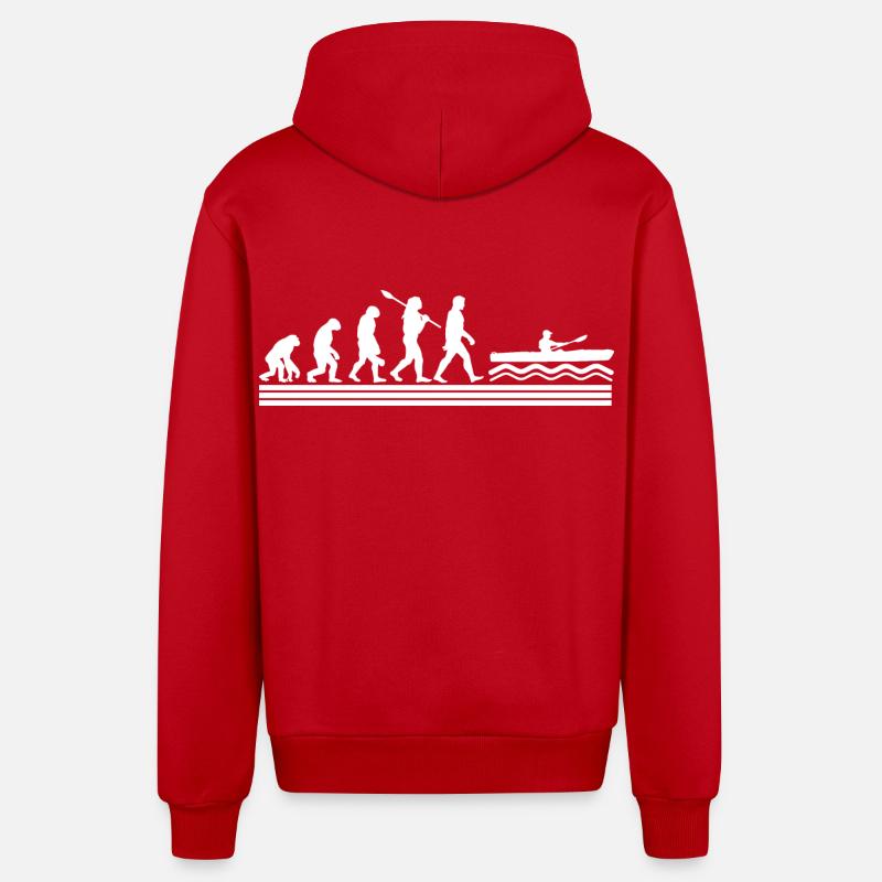 Évolution du kayak - Veste à capuche bio décontractée fabriquée en UE - rouge