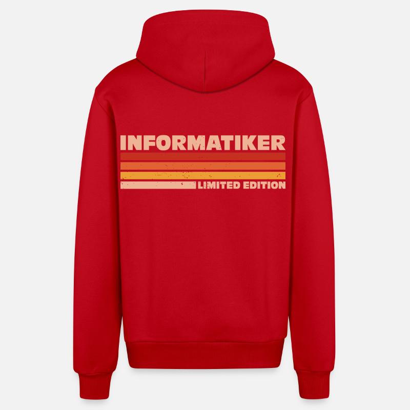 Computer Scientist Computer Science - Organic Relaxed Hooded Jacket Made in EU - red