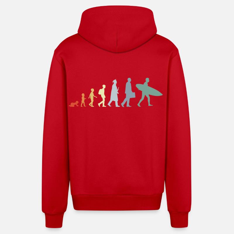 Évolution de l’enfant au surfeur - Veste à capuche bio décontractée fabriquée en UE - rouge