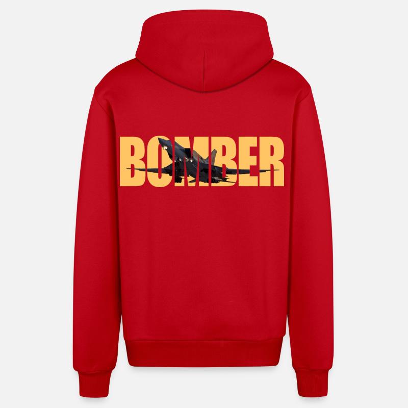 Bomber Tu-22 M3 - Organic Relaxed Hooded Jacket Made in EU - red