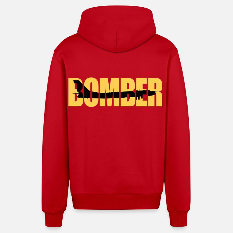 Bomber Tu-95 - Organic Relaxed Kapuzenjacke Made in EU - Rot