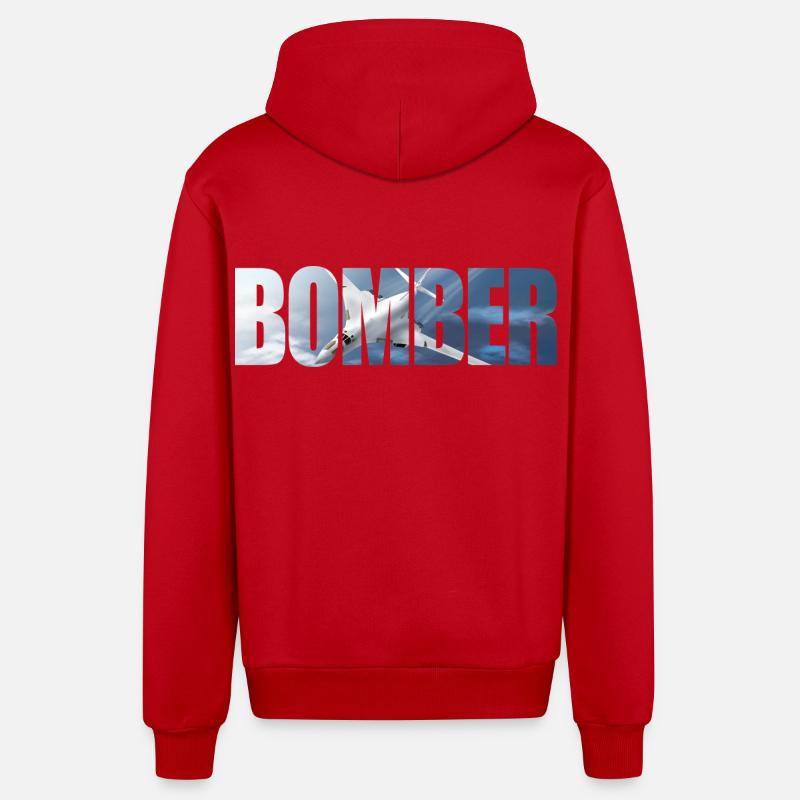 Bomber Tu-160 - Organic Relaxed Kapuzenjacke Made in EU - Rot