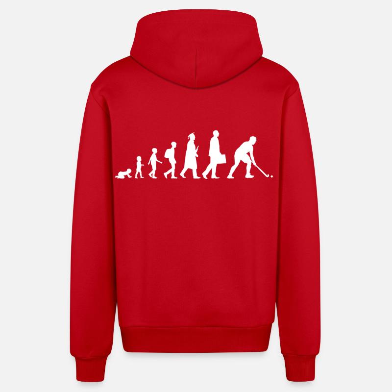 Évolution du hockey sur gazon - Veste à capuche bio décontractée fabriquée en UE - rouge