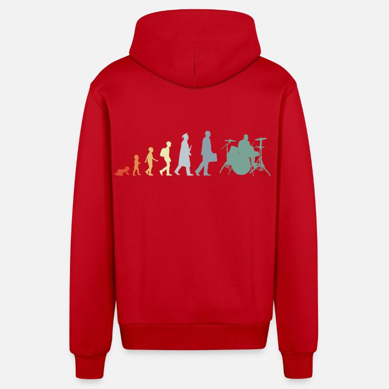Drummer Evolution - Organic Relaxed Hooded Jacket Made in EU - red