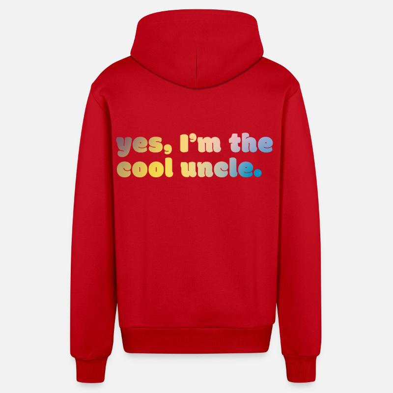 Déclaration de l’oncle cool - Veste à capuche bio décontractée fabriquée en UE - rouge