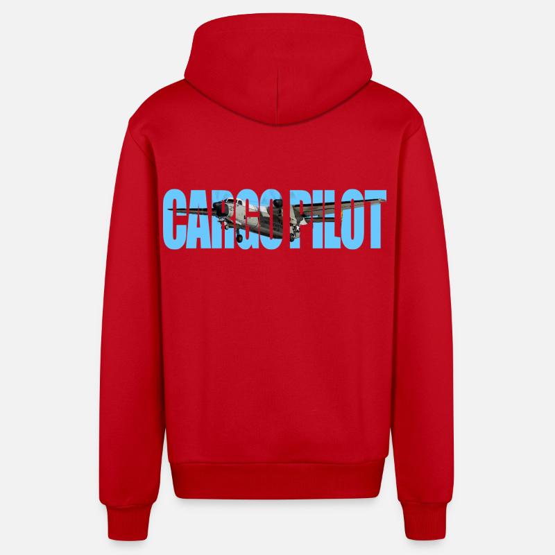 Cargo pilot C-2A - Organic Relaxed Kapuzenjacke Made in EU - Rot