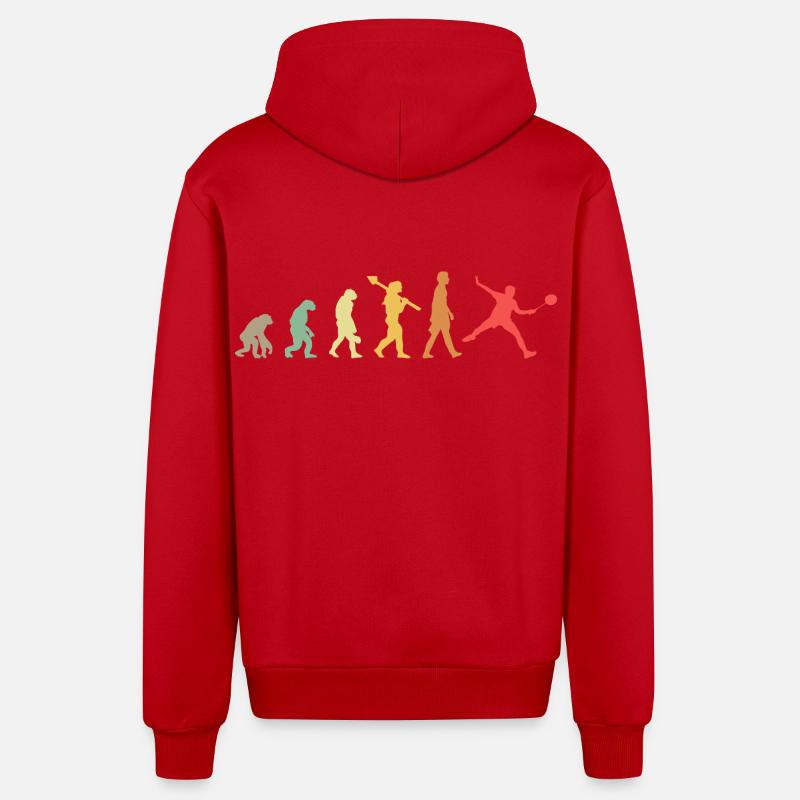 Évolution du badminton - Veste à capuche bio décontractée fabriquée en UE - rouge